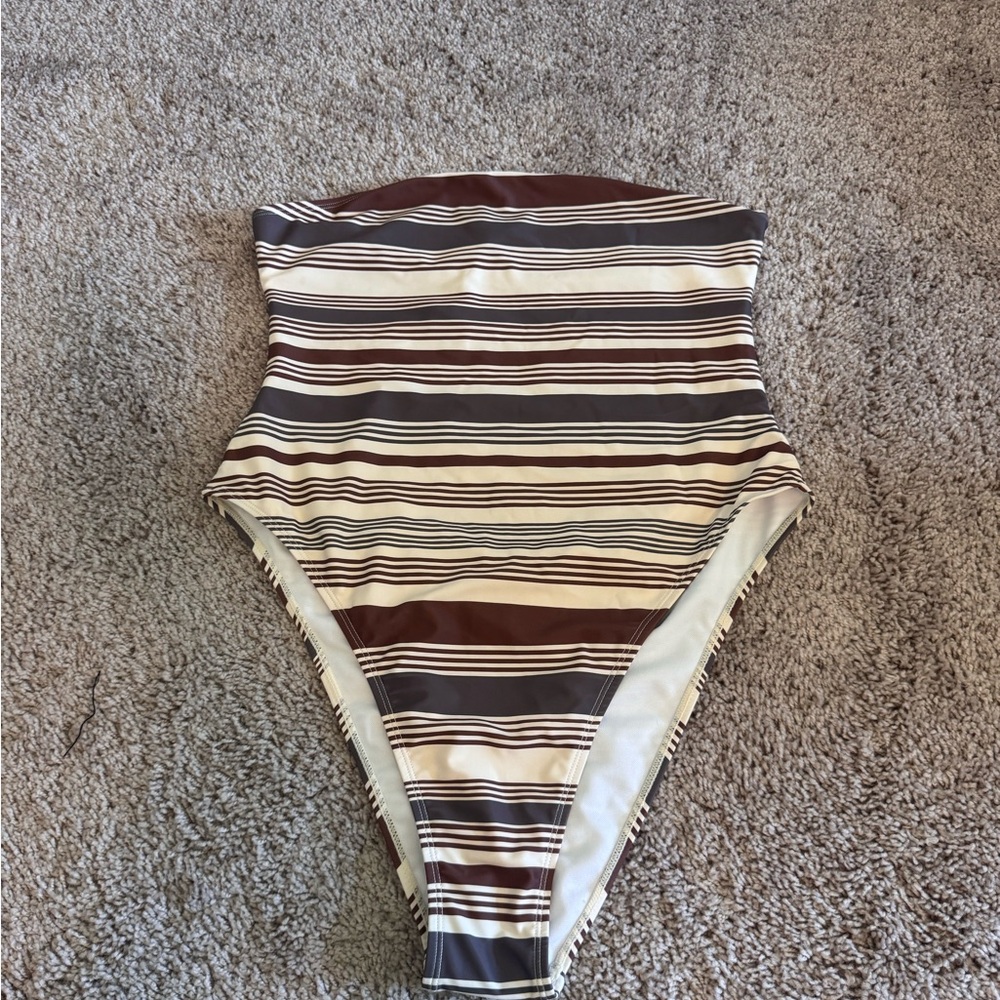 PLT Striped One-Piece Swimsuit